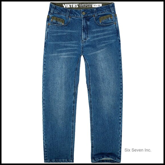Tactical Stretch Denim Jeans Loose Fit Multiple Pockets Durable Casual EDC